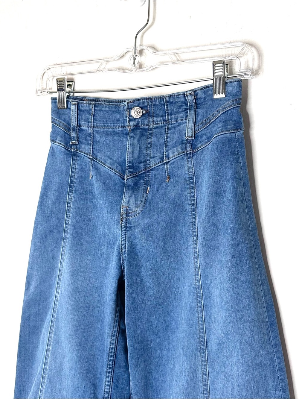 Free People We the Free Libre Front Yoke Wide Leg Slouchy Baggy Jeans Size 24 - Picture 5 of 7